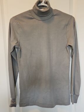 Vintage Long Sleeve Turtleneck Sweater - Light Grey - M